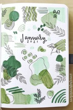 January Bullet Journal, Bullet Journal Page, Penanda Buku, Album Journal, Creating A Bullet Journal, Bullet Journal Cover Ideas, Bullet Journal Mood Tracker Ideas, Bullet Journal Notes