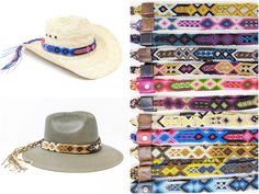 I love  Mexico celebrates the native crafts of Mexico and the artists that produce them, enabling them and their communities to get recognized for their talented work and achieve economic stability for their families.  This listing is for one piece of this beautiful handmade multi colored hat bands. They are prefect to add to your closet for your favorite dress, hat or even a shoulder bag as a lovely strap in multi colors. When purchasing please select the style you like referring to the picture with numbers! You will get the exact same piece shown on the pictures. These products are brand new, made of polyester yarn, you ll be the first owner of these beauties. Measurements :  please see pictures for measurements. I love  Mexico celebrates the native crafts of Mexico and the artists that Mexican Hairstyles, Multi Colored Bag, Mexican Hat, Hair Brooch, Beaded Hair Pins, Floral Hair Pins, Bead Hair Accessories, Chapeau Cowboy, Tassel Bag