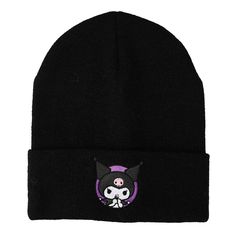 PRICES MAY VARY. CUSTOM DESIGN: Embroidered art on the front cuff of this beanie shows Kurmoi standing in a purple circle. Fans of the My Melody character will love to celebrate Kuromi with this comfortable cuff beanie. TALL CUFF SHAPE: This beanie features a new tall cuff shape to help you stay warm and cozy as you brace the cold winter weather. OFFICIALLY LICENSED: This Kuromi cuff beanie is officially licensed and makes a great gift for fans of the Sanrio character. Show some love for your fa Kuromi Purple, Purple Circle, Friends Merchandise, Jester Hat, Hello Kitty Friends, Rave Accessories, Cute Beanies, Embroidered Art, Logo Knit