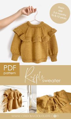 an image of a child's sweater with ruffles on it