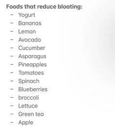 Foods That Reduce Bloat, Non Bloat Foods, No Bloat Meals, Haut Routine, Healthy Food Dishes, Healthy Food Motivation, Healthy Lifestyle Food, Healthy Meal Prep, Food Obsession