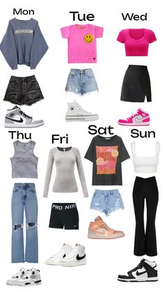 Last Week Of School Outfits, Outfits 7th Grade, Week Of School Outfits, School Outfits 7th Grade, Preppy Stores, School Outfits Summer, Last Week Of School, Preppy Inspo, Cute Middle School Outfits