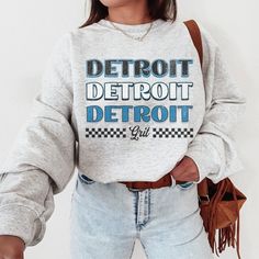 Detroit Sweatshirt, Detroit Football Sweatshirt, Womens Detroit Football Shirt, Lions Fan Gift, Sundays Are Better in Detroit, Lions Grit - Etsy Trendy Crew Neck Sweatshirt For Game Day, Trendy Game Day Crew Neck Sweatshirt, Retro Graphic Print Sweatshirt For Game Day, Retro Game Day Sweatshirt With Letter Print, Retro Crew Neck Tops For Game Day, Retro Fall Fan Merchandise Sweatshirt, Trendy Crew Neck Sweatshirt For Fan Merchandise, Retro Graphic Print Sweatshirt For College, Retro Cotton Sweatshirt With Slogan