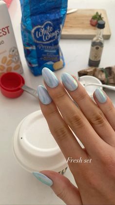 Blue Chrome Nails, Blue Chrome, Viral On Tiktok, Eye Nails, Summery Nails, Minimal Nails, Coastal Vibes, Nails Blue, Cat Eye Nails