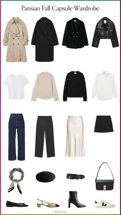 If you've ever admired the style of Parisians and wondered how to master that iconic Parisian fall look, you're in the right place. Add some French flair to your fall style with this Parisian fall capsule wardrobe for 2023. It features all of the Parisian-inspired wardrobe essentials that you’ll nee Parisian Chic Style Fall 2023, Traveling Capsule Wardrobe, Parisian Style Autumn 2023, Fall French Outfits Women, Dress Like French Women Parisian Style, Fall Parisian Outfits, Elegant Wardrobe Essentials, Parisian Look Outfit, Paris Winter Outfit Parisian Style