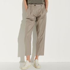 Slouchy Crop Trouser – The Reset Crop Trousers, French Grey, Menswear Inspired, Cropped Trousers, Trouser Pants, Pocket Detail, Step Up, Fashion Games, Women's Pants