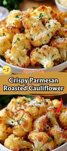 crispy parmesan roasted cauliflower is the perfect side dish for any meal