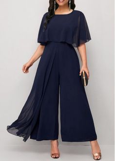 Color:Navy;Size:S;Size:M;Size:L;Size:XL;Size:XXL;Package Contents:1 X Jumpsuit;Occasion:Other;Style:Casual; Plus Size Special Occasion Jumpsuit, Shoes For Navy Blue Jumpsuit, Women Wedding Attire Guest Casual Jeans, Mother Of The Bride Jumpsuit Pant Suits, Mother Of Bride Jumpsuit Plus Size, Navy Blue Dress To Wear To A Wedding, Suits Gloom, Formal Jumpsuits Plus Size, Dresses To Wear To A Wedding Navy Blue