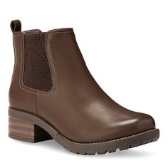 Twin gore Chelsea boot. Synthetic upper with fabric lining. Dual-side elastic goring allows for easy on and off. Fully-lined, cushioned insole for all-day comfort. Shock-absorbing polyurethane outsole offers lightweight durability and traction. Boot height: 5 1/2"Heel height: 1 3/4"Features: Cushioned, Lug Sole, ComfortClosure Type: Pull OnFootwear Technology: Memory Foam InsoleShaft Circumference: 10 1/2 InchesBoot Shaft Height: 4 1/4 InchesShoe Heel Height: 1 3/4 InchesUpper/Outer Base Materia Stable Style, Eastland Shoes, Brown Chelsea Boots, Women's Ankle Boots, Chelsea Boots Women, Boots Women Fashion, Rubber Shoes, Pull On Boots, Womens Ankle Boots