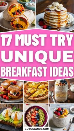 17 Unique Breakfast Ideas Easy Weekday Breakfast Ideas, Easy Breakfast Brunch Recipes, Breakfast Sleepover Ideas, Breakfast Specials Restaurant, Breakfast Sandwiches Ideas, Breakfast Ideas Restaurant, Breakfast Ideas For Teenagers, Simple Delicious Breakfast Ideas, Unique Brunch Recipes