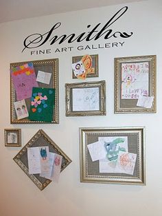 a wall with many pictures on it and the words smith fine art gallery