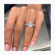 2.5ct Oval E- VS Pave Diamond Engagement Ring Measure Ring Size, Moissanite Bridal Sets, Pave Engagement Ring, Types Of Diamonds, Lab Grown Diamonds Engagement, Vs Diamond, Pave Setting, Engagement Ring Wedding Band, Ring Size Guide