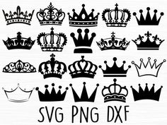 the svg king and queen crown silhouettes