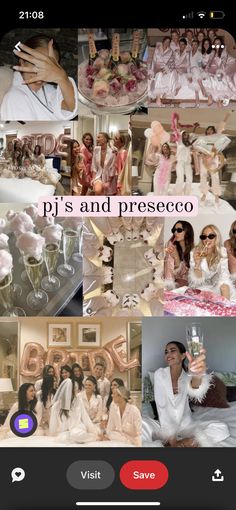 a collage of photos with the caption pi's and preseco