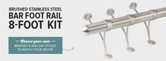 the stainless steel bar foot rail 8 foot kit is on sale for $ 3 99