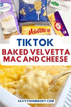 this is an image of tiktok baked velveeta mac and cheese