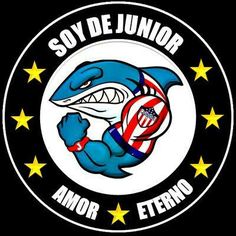 the logo for soy de junior amr eterno, with stars and stripes