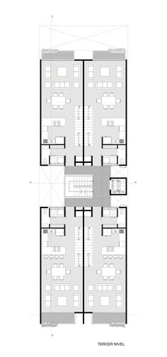 the floor plan for an apartment building with three floors and two balconies on each level