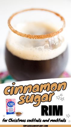 This easy Cinnamon Sugar rim idea is great for Christmas cocktails and mocktail! You can even use it to serve coffee and hot chocolate! Easy Holiday Cocktail Recipes, Cinnamon Sugar Rim, Coffee And Hot Chocolate, Best Mixed Drinks, Pumpkin Beer, Pretty Cocktails, Cocktail And Mocktail