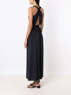 Lygia & Nanny Venus elasticated-waist Midi Dress - Farfetch Wedding Guest Looks, Midi Dress Black, Versace Outfit, Yoko London, City Dress, Summer Beach Wear, Modern Bride, Ballet Flat Shoes, Lady Dior