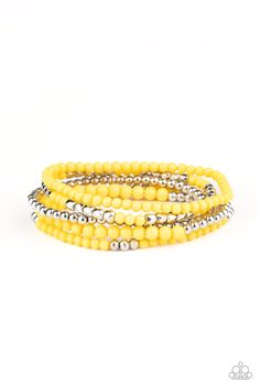 Stacked Showcase - Yellow Paparazzi Stretch Bracelets, Paparazzi Accessories, Bling by JessieK Yellow Beaded Bracelets, Yellow Bracelet, Stacked Jewelry, Paparazzi Accessories, Stretchy Bracelets, Paparazzi Jewelry, Seed Bead Jewelry, Jewelry Inspo, Trendy Accessories