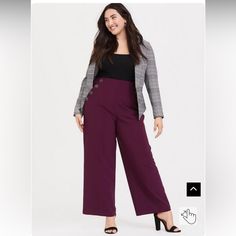 Reposhing This Item I Purchased From @Eco_apparel_. Loved It, But Wrong Size For Me. So Cute. Questions? Leave A Comment Below! Dark Purple Pants Outfit, Planned Outfits, Sewing Designs, Plus Size Wide Leg, Wide Leg Linen Trousers, Sailor Pants, Professional Outfits Women, Level 5, Wide Leg Linen Pants