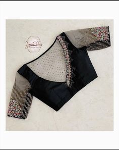 Black Color Blouse Designs, Fancy Blouse Work Designs, Back Neck Net Blouse Designs, Blouse Net Designs Latest, Art Work Blouse Design, Black Net Blouse Designs Latest, Work On Net Blouse, Latest Net Blouse Designs Pattern, Back Net Blouse Design