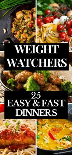 the cover of weight watchers 25 easy and fast dinners