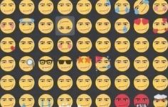 many different types of emoticions are shown in this image, with one being the same person