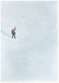 a man riding skis down the side of a snow covered slope with his arms in the air