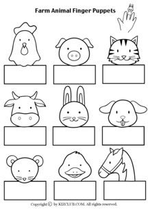 farm animal finger puppets worksheet