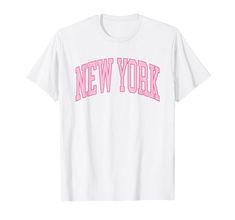 PRICES MAY VARY. Vintage New York arched text varsity preppy throwback style souvenir shirt for New York travel fans! This New York shirt makes a great souvenir for family vacation, reunion or girls trip to New York. Perfect for game day, travel, or party in New York Vintage New York travel fans shirt features a cool throwback classic style for that retro look. Cool New York, New York souvenir boys & girls shirt for travelers who love the city of New York! Lightweight, Classic fit, Double-needle Retro New York, Party In New York, Souvenir Shirt, New York Shirt, Trip To New York, New York Vintage, York Travel, Pink Preppy, Girls Shirt