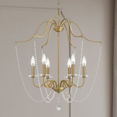 Urban Ambiance - Chandelier - UQL5120 English Country Indoor Chandelier, 31.50''H x 28.00''W x 28.00''D, Aged Brass Finish, Brampton Collection - Brass Rod, Indoor Chandelier, Rustic Chandelier, Mini Chandelier, Candle Styling, Semi Flush Mount, Brass Frame, Large Crystals, Aged Brass