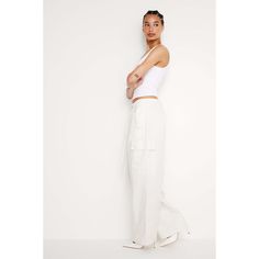 Our latest obsession is the Parachute Pants – the perfect blend of comfort and sexiness. These pants are designed to make you feel like you're walking on air, and are crafted from lightweight fabric that gracefully drapes over your curves. Whether you're strutting your stuff on the dance floor or simply lounging in style, these parachute pants will have heads turning. Mid-rise Adjustable drawstring waist and hem ties Side pockets and single back patch pocket Cargo-style leg flap pockets Inseam: White Cargo Bottoms, White Casual Cargo Pants For Loungewear, Casual White Cargo Pants For Loungewear, Chic White Cargo Pants For Spring, Chic White Bottoms With Cargo Pockets, White Straight Leg Cargo Pants For Loungewear, White Cargo Pants For Summer, White Parachute Pants For Summer Loungewear, White Wide Leg Cargo Pants For Loungewear