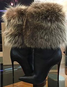 Platform Heels Aesthetic, Upcycle Shoes, Fur Shoes, Looks Chic