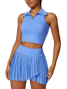 PRICES MAY VARY. 2 Piece Tennis Skirts Sets: Skorts skirts for women high waist tennis skirts with sleeveless crop top two piece tennis outfits activewear. This athletic golf skorts skirt 2PC workout sets are made of high quality materials. Soft, stretch, quick dry, skin friendly, lightweight, wear resistant, breathable provides a comfortable wearing and cold feeling touch makes it cool for summer exercise. Wearing this sports two-piece set, you have all the styles and confidence to defeat your Badminton Outfit, Padded Crop Top, Golf Workout, Tennis Tank Tops, Tennis Outfit Women, Workout Tops For Women, High Waisted Pleated Skirt, Pleated Tennis Skirt, Tennis Skirts