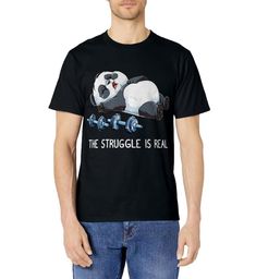 PRICES MAY VARY. Panda The Struggle Is Real Weightlifting Fitness Gym Clothing Gift. Funny physical health training outfit for workout coach, trainer, instructor who loves lifting weights, deadlift, deadlifting or powerlifting equipment, dumbbell or barbell. Cute clothes for men, teen boys, youth, zookeepers, or zoo animal lovers who love giant pandas. This graphic apparel makes a perfect Birthday, Christmas, Father's Day gift idea for your father, dad, daddy or papa who train for strong and hea Sporty Cotton T-shirt For Light Exercise, Casual Letter Print T-shirt For Training, Sportswear T-shirt For Light Exercise, Crew Neck, Crew Neck Sportswear T-shirt For Light Exercise, Sportswear Crew Neck T-shirt For Light Exercise, Sportswear T-shirt For Light Exercise, Casual Training T-shirt With Letter Print, Casual Activewear With Letter Print For Light Exercise, Casual Black Sweat-resistant T-shirt