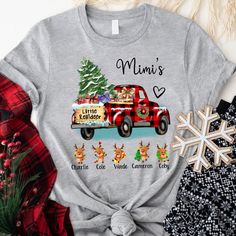 Personalized Christmas Grandma Little Reindeer Shirt Reindeer Tshirts, Reindeer Shirt, Grandmas Christmas, Camper Shirt, Cute Christmas Shirts, Grandma Shirt, Gifts For Campers, Personalized Grandma, Grandma Shirts