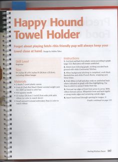 a page from the happy hound towel holder book