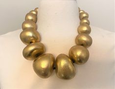 Monies Jewelry, Chunky Gold Necklaces, Chunky Bead Necklaces, Chunky Beads, Gold Wood, Chunky Necklace, Choker Necklaces, Beads Necklace, Bead Strand