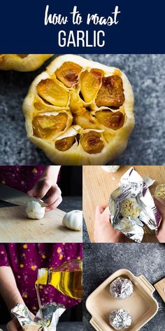 how to roast garlic in the oven and then put it in foil for dipping sauce