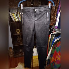 Gucci Leather Pants, Size I Would Say 27. They Do Stretch, They're In Excellent Condition Gucci Pants, Leather Pant, Gucci Leather, Gucci Black, Pant Jumpsuit, Leather Pants, Pants For Women, Gucci, Pants