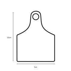 a line drawing of a cutting board with the measurements for each piece in front of it