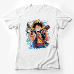 One Piece Anime T-Shirt, Colorful Luffy with Weapon Graphic, Manga Fan Gift, Unisex Tee Female T-Shirt Custom graphic T-Shirt.Customize your color Cartoon Print Short Sleeve Shirt For Fans, Fun Short Sleeve T-shirt For Fan Merchandise, White Cartoon Print T-shirt For Fans, Fun White Short Sleeve T-shirt, Fun Fan Merchandise Short Sleeve T-shirt, Cartoon Print Crew Neck T-shirt For Fans, Fun White T-shirt With Sublimation Print, Multicolor Cartoon Print T-shirt For Fans, Short Sleeve T-shirt With Cartoon Print For Fans