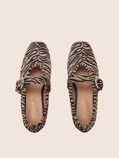 Aveiro Zebra Hairy Leather Mary Jane Ballerina | Maguire Shoes Zebra Shoes, Trending Winter Boots, Clog Boots, Trending Boots, Occasion Shoes, Wedding Sandals, Womens Ballet Flats, Leather Mary Janes, Pump Sandals