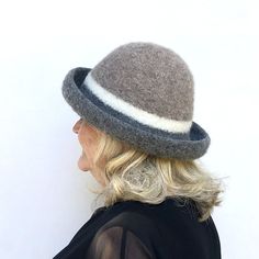 Wool Hat - Water resistant, crushable, warm and oh-so comfortable, a perfect cold weather hat in loom-knitted wool. Can be worn with the brim up or down. Felted Wool Hat, Felted Hat, Cold Weather Hats, Professional Gifts, Artful Home, Wall Sculpture Art, Felt Hat, Felted Wool, Wool Hat