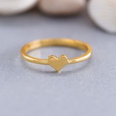 ★14K Solid Gold Minimalist Heart Ring, 925 Sterling Silver Minimalist Heart Ring, Minimalist Ring, Mother's Day Gift, Valentine's Day Gift★ ★ IMPORTANT SHIPPING & PRODUCTION DETAILS!! ★ RINGS: All rings are made to order at the selected size requested during checkout. I do not use a formula to determine ring sizing for wide bands (Unless noted within the listing) so if you select a size 6 and purchase 8-10 rings each ring will rest at the US ring size 6. All rings made at US ring sizes though yo Heart Shaped Stackable Rings For Valentine's Day, Stackable Heart Ring For Everyday And Valentine's Day, Minimalist Midi Rings With Heart Charm, Everyday Stackable Heart Ring For Valentine's Day, Everyday Stackable Rings For Valentine's Day, Minimalist Everyday Stackable Heart Rings, Minimalist Heart Charm Ring For Everyday Wear, Minimalist Heart Charm Ring For Everyday, Minimalist Everyday Heart Ring With Charm