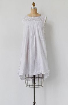 Ever More Dress / vintage 1970s dress / 70s boho white tent dress Summer Frocks, Dresses Feminine, Cotton Frock, Antique Crochet, Prairie Dresses, Romantic Dresses, Crochet Yoke, Cotton Frocks, 1970s Dress