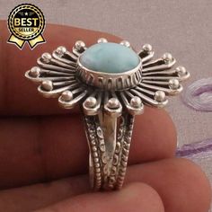 Sleek sellouts! 🤓. Order Larimar Ring, Statement Ring, Gemstone Ring, Handmade Ring, 925 Silver Ring, Boho Ring, Stone Ring, Designer Ring, Women Ring, Gift For Her at $71.57 #SummerJewelry #GemstoneRings #PersonalizedGifts #GiftForHer #BohemianRings #925SilverRing #HandmadeRings #BohoRings #LarimarRing #StatementRings Handmade Turquoise Larimar Ring For Anniversary, Bohemian Larimar Ring As A Gift, Unique Silver Larimar Rings, Stamped 925 Larimar Rings As A Gift, Unique Larimar Turquoise Ring As Gift, Adjustable Larimar Rings As Gift, Round Larimar Rings As A Gift, Larimar Ring, Larimar Rings