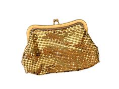 vintage Whiting & Davis gold mesh large coin purse approx. 6" x 4" the opening is approx. 4" x 3" marked on the interior tag "Whiting & Davis Made in USA" based on style of tag, age of bag is circa 1940s/50s post WWII overall good condition for age + previous use! please note there is some tarnish and scuff marks to mesh and metal closure (see photos for reference)  ------- OODLES + ODDS sells vintage / antique items that have been previously owned. we do our best to disclose all imperfections o Gold Clutch Wallet For Party, Gold Rectangular Wallet For Evening, Compact Gold Wallet For Formal Occasions, Formal Compact Gold Wallet, Formal Gold Compact Wallet, Vintage Gold Coin Purse For Formal Occasions, Cheap Vintage Gold Wallets, Vintage Gold Coin Purse For Wedding, Vintage Gold Coin Purse For Party